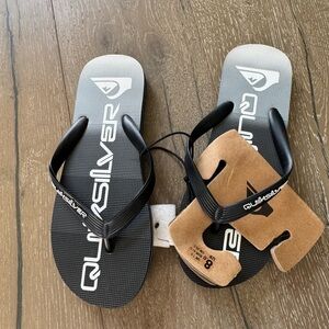 Quiksilver Molokai stripe Charcoal and Black flip flops